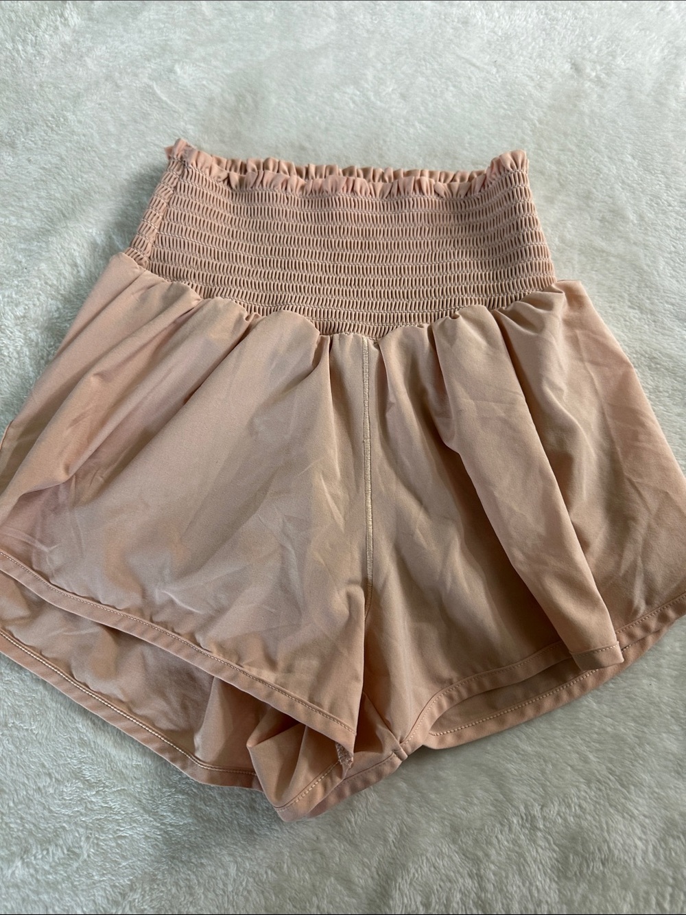 Offline aerie High-Waist Smocked Waistband Women's Shorts - Blush